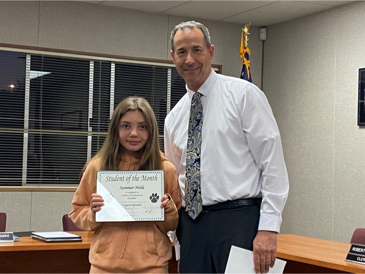 Sisson Student of the Month - Summer Heile